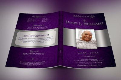 Lavender Dignity Funeral Program Template
