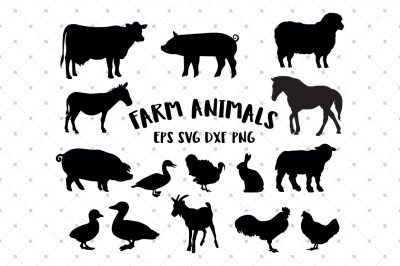 Farm Animal SVG Silhouettes