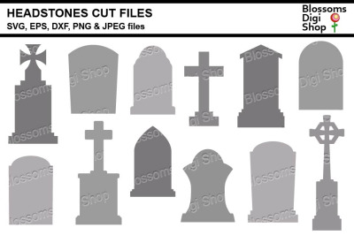 Headstones Cut Files , SVG, DXF, EPS, JPEG and PNG files