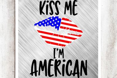 Kiss me I'm American SVG/DXF/EPS File