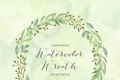 Vector watercolor wreath