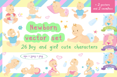 Big set-cute newborn children