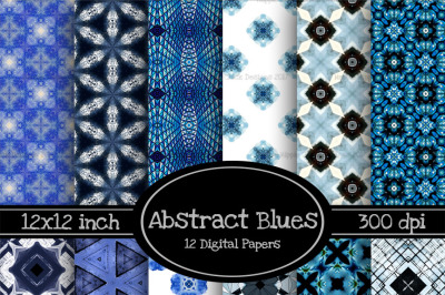 Abstract Blues 12x12 Digital Paper Pack One