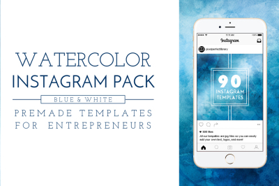 Blue Watercolor Instagram Pack