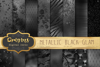 Metallic Black Glam Textures