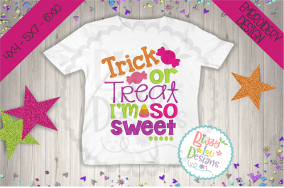 Trick or treat halloween embroidery design