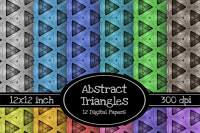 Abstract Triangles 12x12 Digital Paper Pack