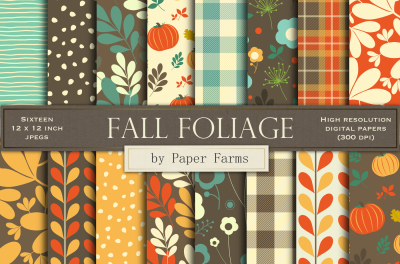 Fall foliage digital paper 