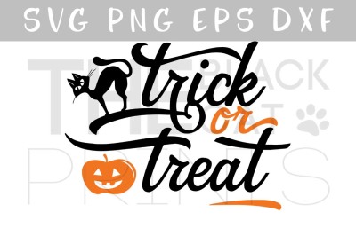 Trick or treat SVG DXF PNG EPS Halloween svg design Cat Pumpkin