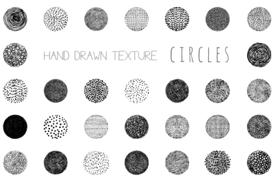 Hand drawn doodle circle clipart, Freehand textured circle, round shape