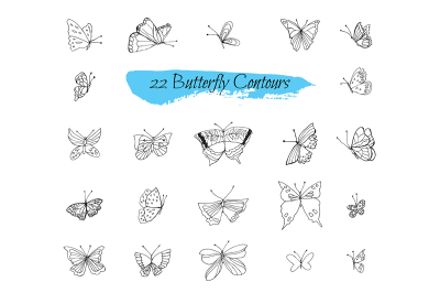 Collection sketches Butterflies