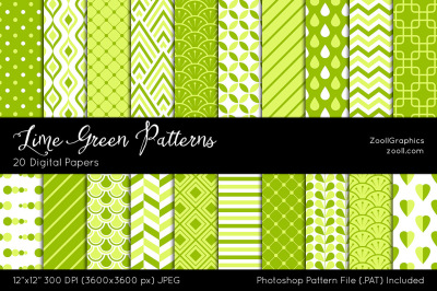 Lime Green Digital Papers