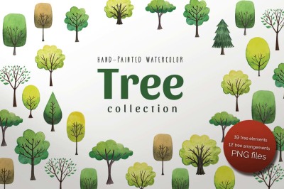 Watercolor Tree Collection