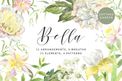 Bella. Watercolor floral collection