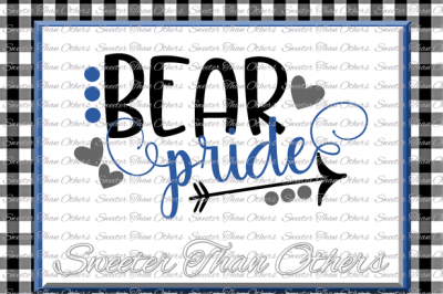 Bear Pride, Football Bear, Baseball Bear, Basketball Bear, Volleyball Vinyl Design SVG DXF Silhouette, Cameo, Cricut, Instant Download