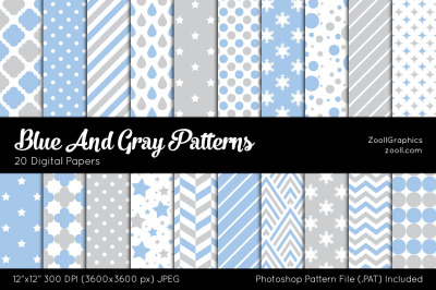Blue And Gray Digital Papers