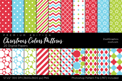 Christmas Colors Digital Papers