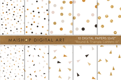 Digital Paper - Round &amp; Triangle Confetti III