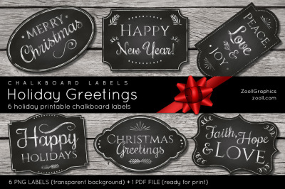 Chalkboard Labels Holiday Greetings