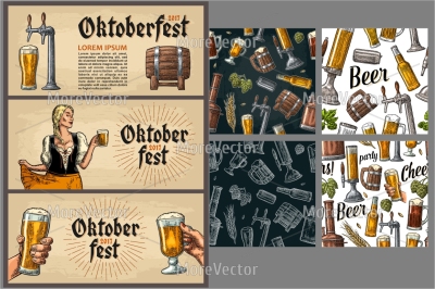 Horizontal and vertical Poster to oktoberfest festival 2017. 