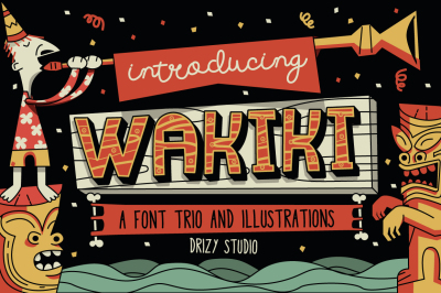 Wakiki Layered Typeface + Bonus