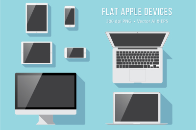 Flat Apple Devices - PNG, AI & EPS