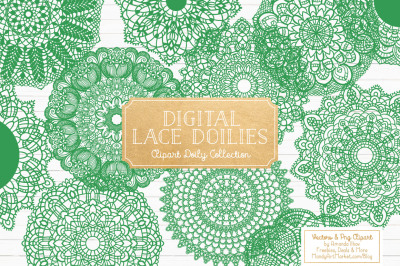 Green Vector Lace Doilies