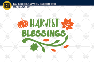 'Harvest Blessings' lovingly created cut file