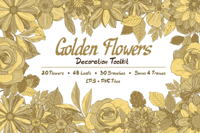 Golden Flowers Decoration Toolkit