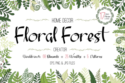 Home Decor Handdrawn Floral Forest Creator
