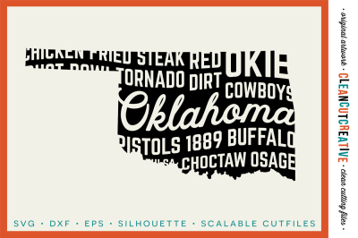 Oklahoma State design - SVG DXF EPS PNG - Cricut &amp; Silhouette - clean cutting files