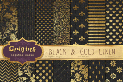 Black and Gold Linen