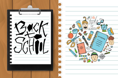 Back to school Doodles and vector mock-up