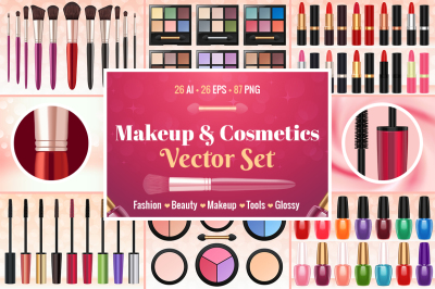 Makeup & Cosmetics Vector Set