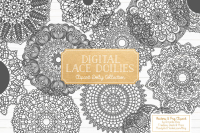 Pewter Vector Lace Doilies