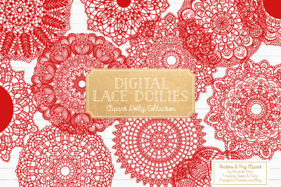 Red Vector Lace Doilies