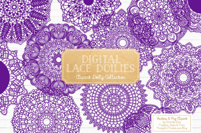 Violet Vector Lace Doilies