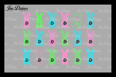 Bunny Monogram Frame SVG DXF EPS PNG