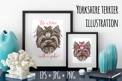 Yorkshire terrier dog print design