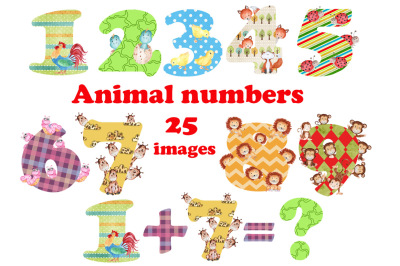 Animal Numbers clipart