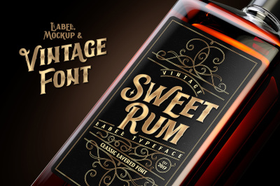 Sweet Rum Font, Label, Mockup!