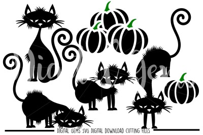 Halloween Black Cats SVG / DXF / EPS / PNG Files