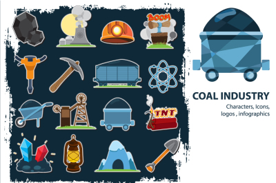 Coal industry. Big set