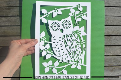 Owl Paper Cut SVG / DXF / EPS Files