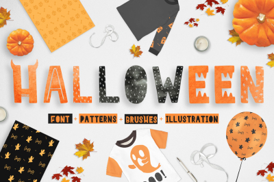 Ha-Halloween font + patterns + MORE!