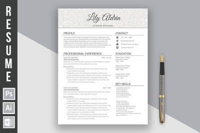 Resume template 'Lily Aldrin light'