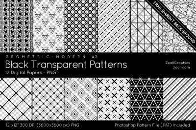 Black Transparent Patterns Digital Papers