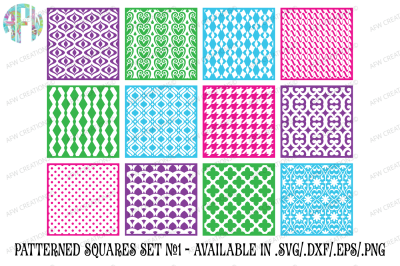 Pattern Squares Set 1 - SVG, DXF, EPS Cut Files