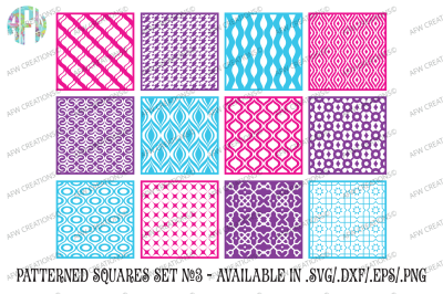 Pattern Squares Set 3 - SVG, DXF, EPS Cut Files