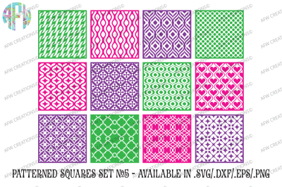 Pattern Squares Set 5 - SVG, DXF, EPS Cut Files